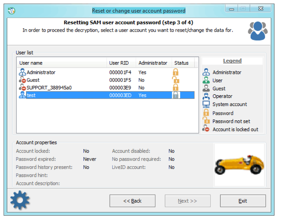 Password expired. Password never expires. Passcape Windows password Recovery. Passcape-reset-Windows-. Passcape reset Windows password 9.0.0.905 Advanced Edition.